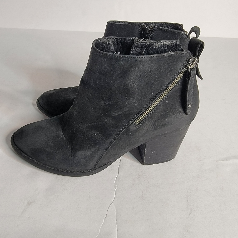 Blondo Nivada Waterproof Booties Sz 9.5 Leather Black Side Zip